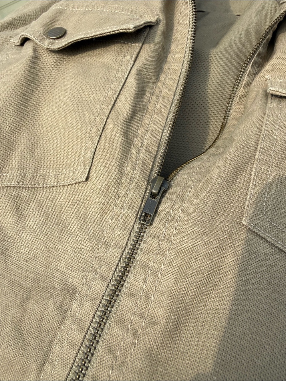 Realtree Mens Large Khaki Brown Canvas Jacket Zip Up Utility Coat Workwear - Picture 14 of 14